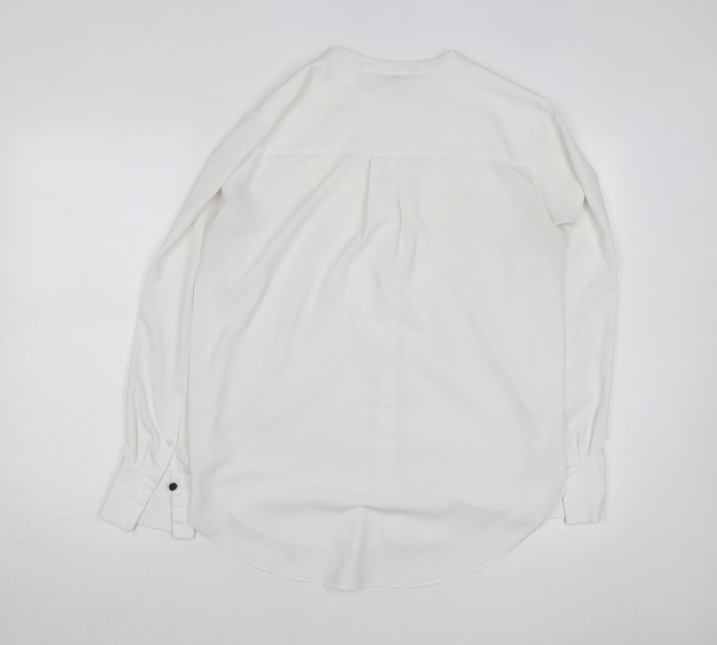 H&M Women’s White Long Sleeve Blouse Size 10 Classic Woven Shirt