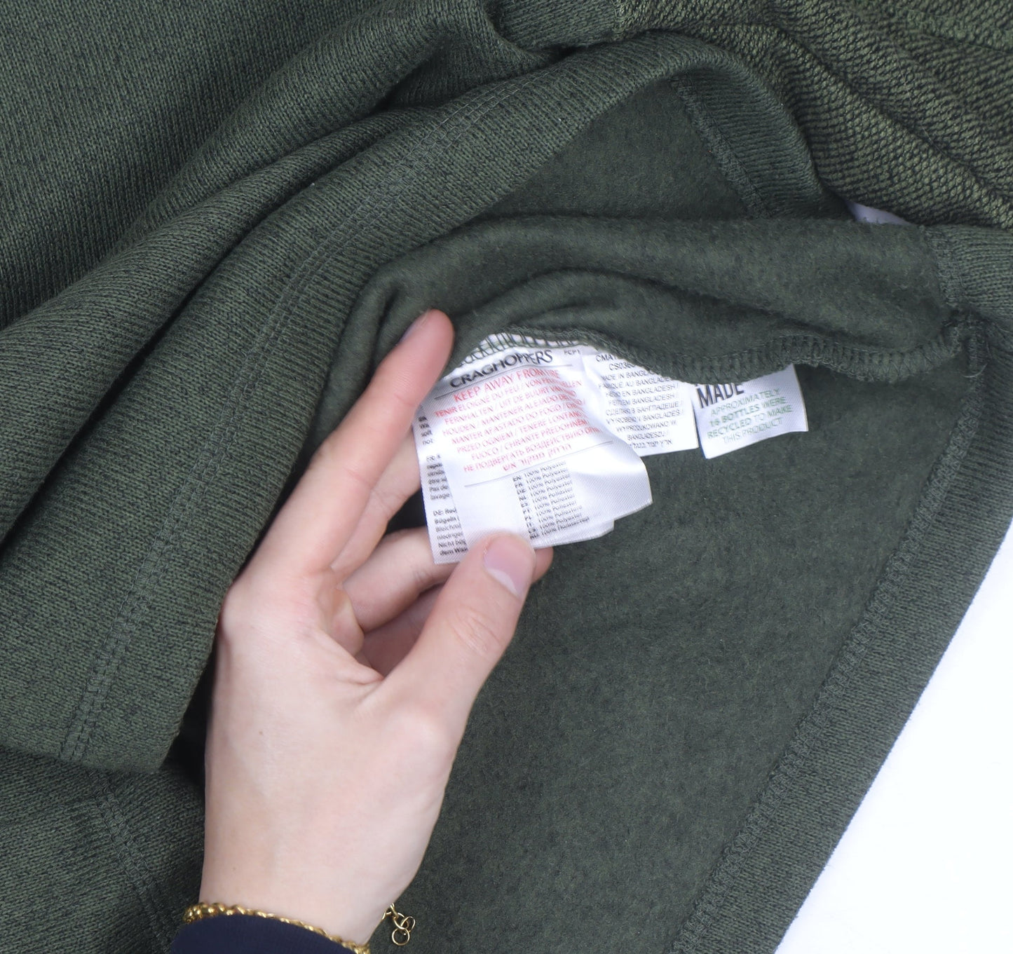 Craghoppers Mens Green Crew Neck Wool Blend Pullover Jumper M