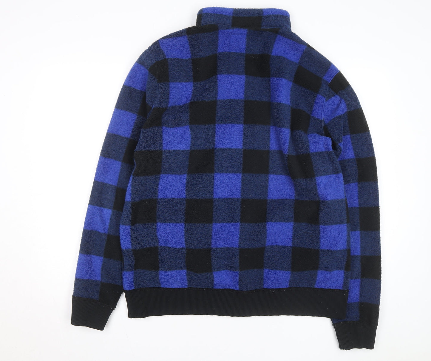 Abercrombie & Fitch Men's Blue Check Fleece Full Zip Jumper 2XL