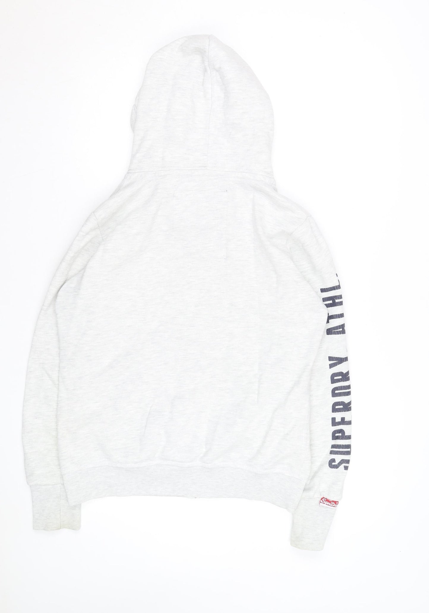 Superdry Women's Grey Full Zip Hoodie Size L Graphic Print