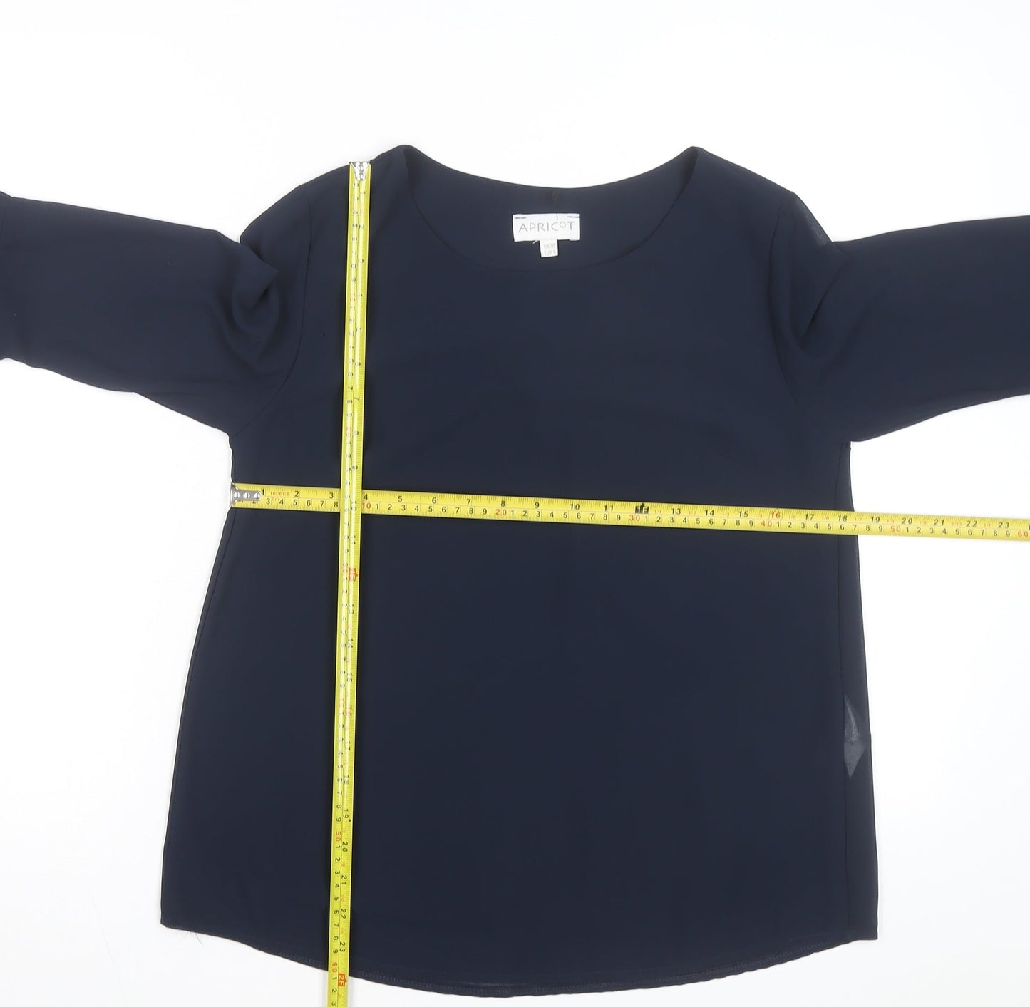 Apricot Women's Blue Pleated Long Sleeve Tunic Blouse Size 10