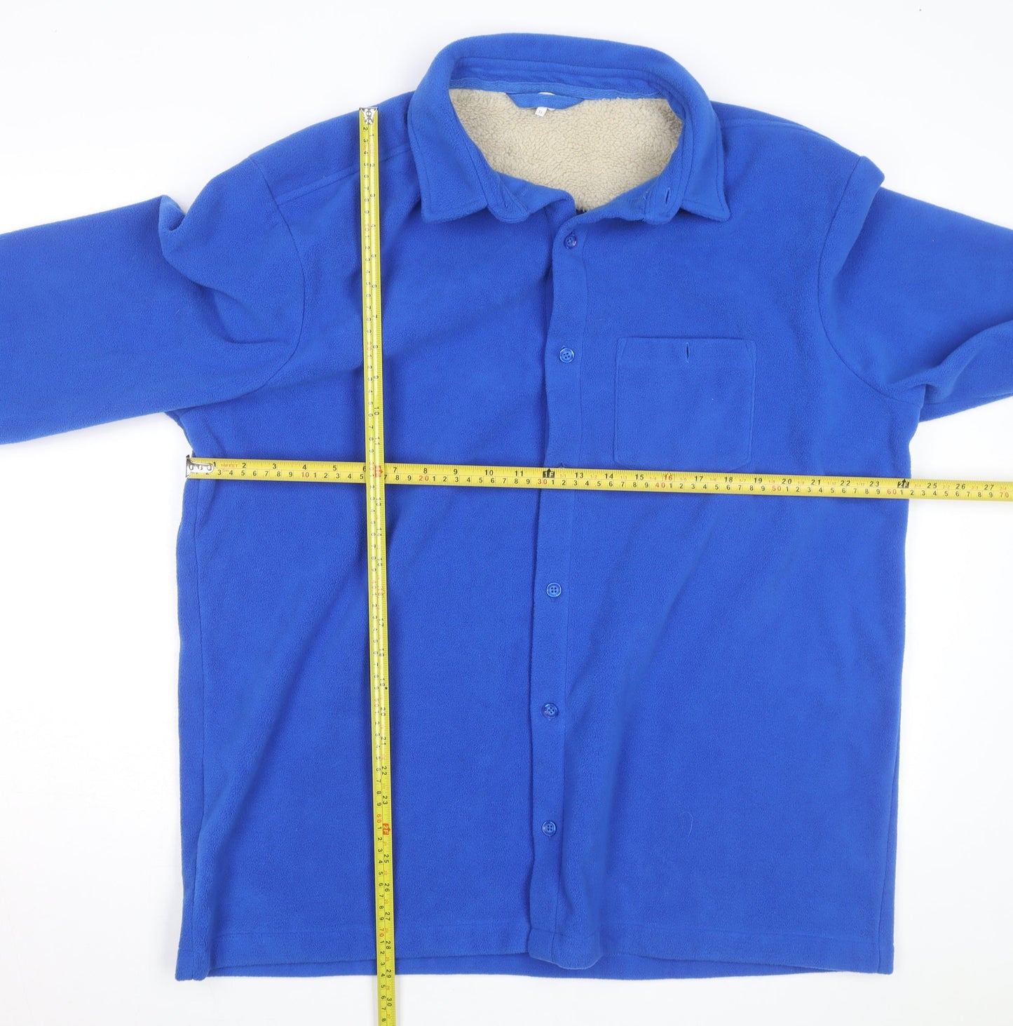 Cotton Traders Men's Blue Fleece Lined Button Jacket XL