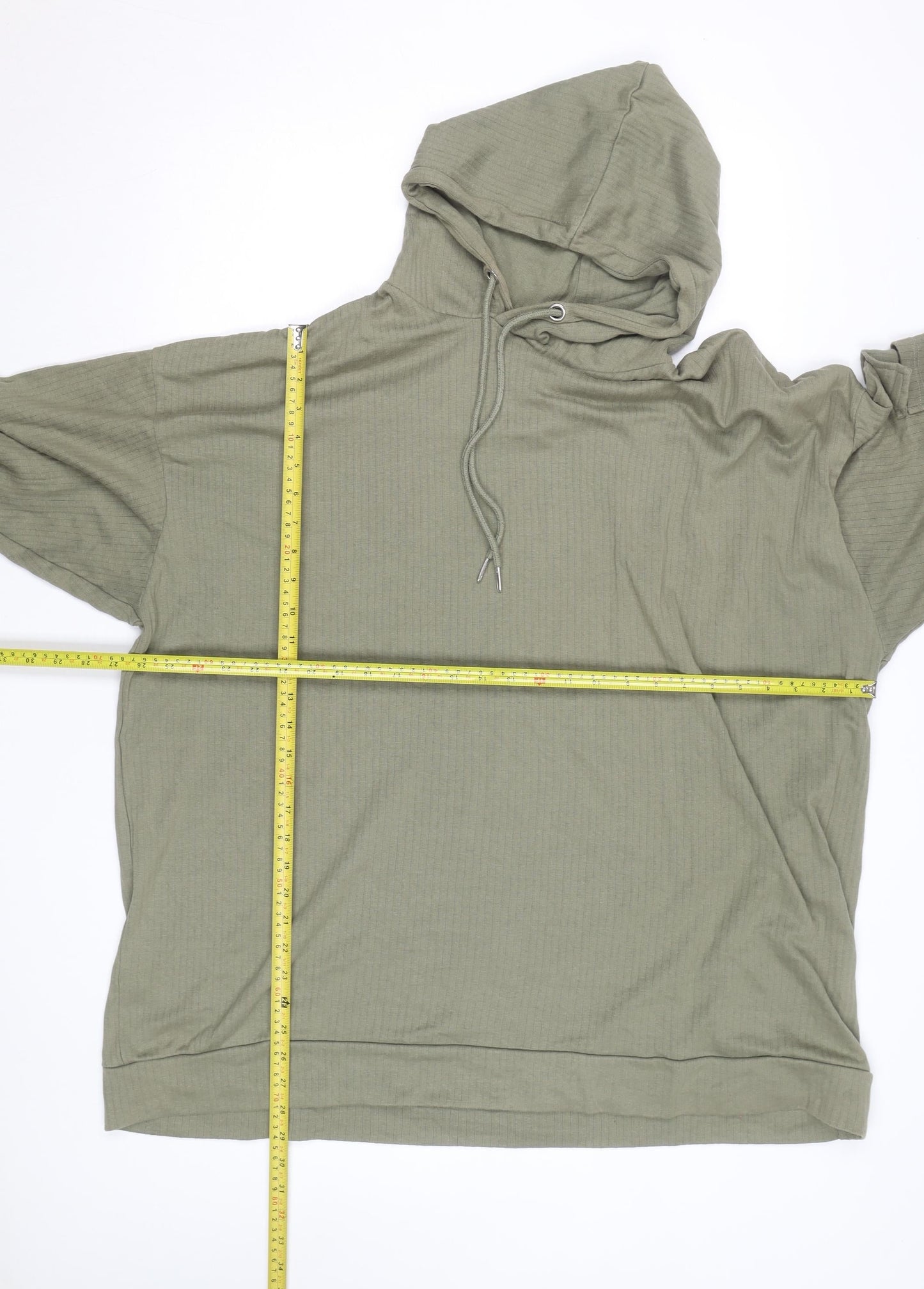 Yours Women Khaki Long Sleeve Pullover Hoodie Size 26-28 Cotton Blend
