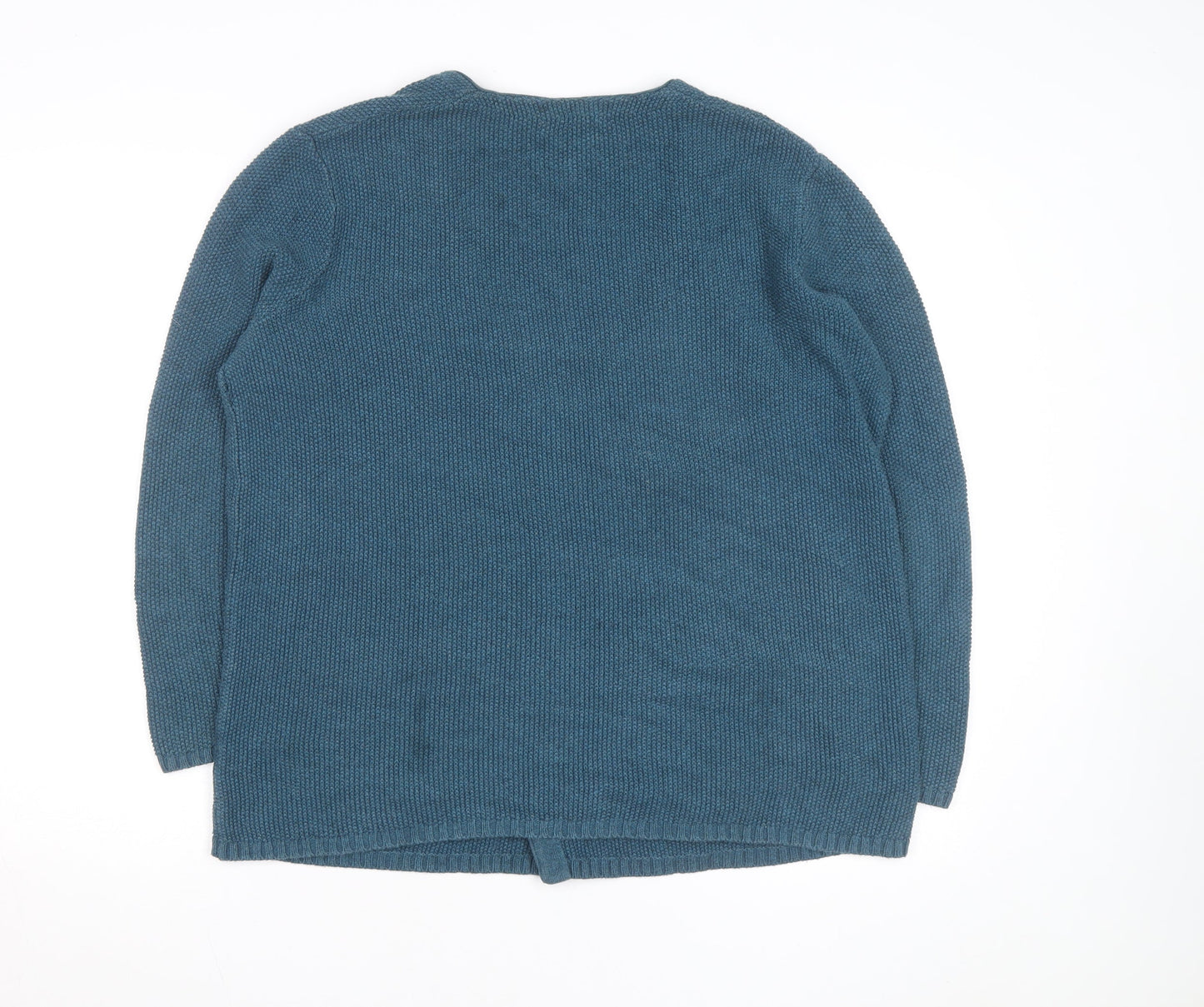 Seasalt Cornwall Women Blue Cotton Knit Cardigan Size 14