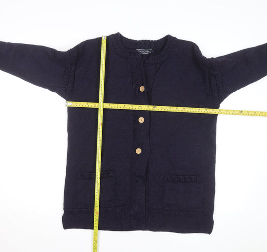 Woolovers Men's Blue Wool Long Sleeve Cardigan Size L