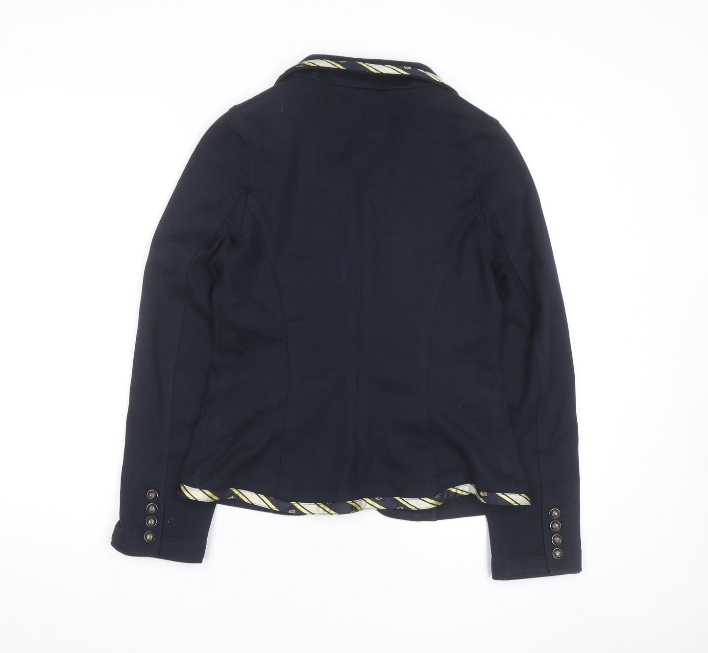 Joules Women's Navy Blue Nautical Blazer Size 10 Preppy Cotton Jacket