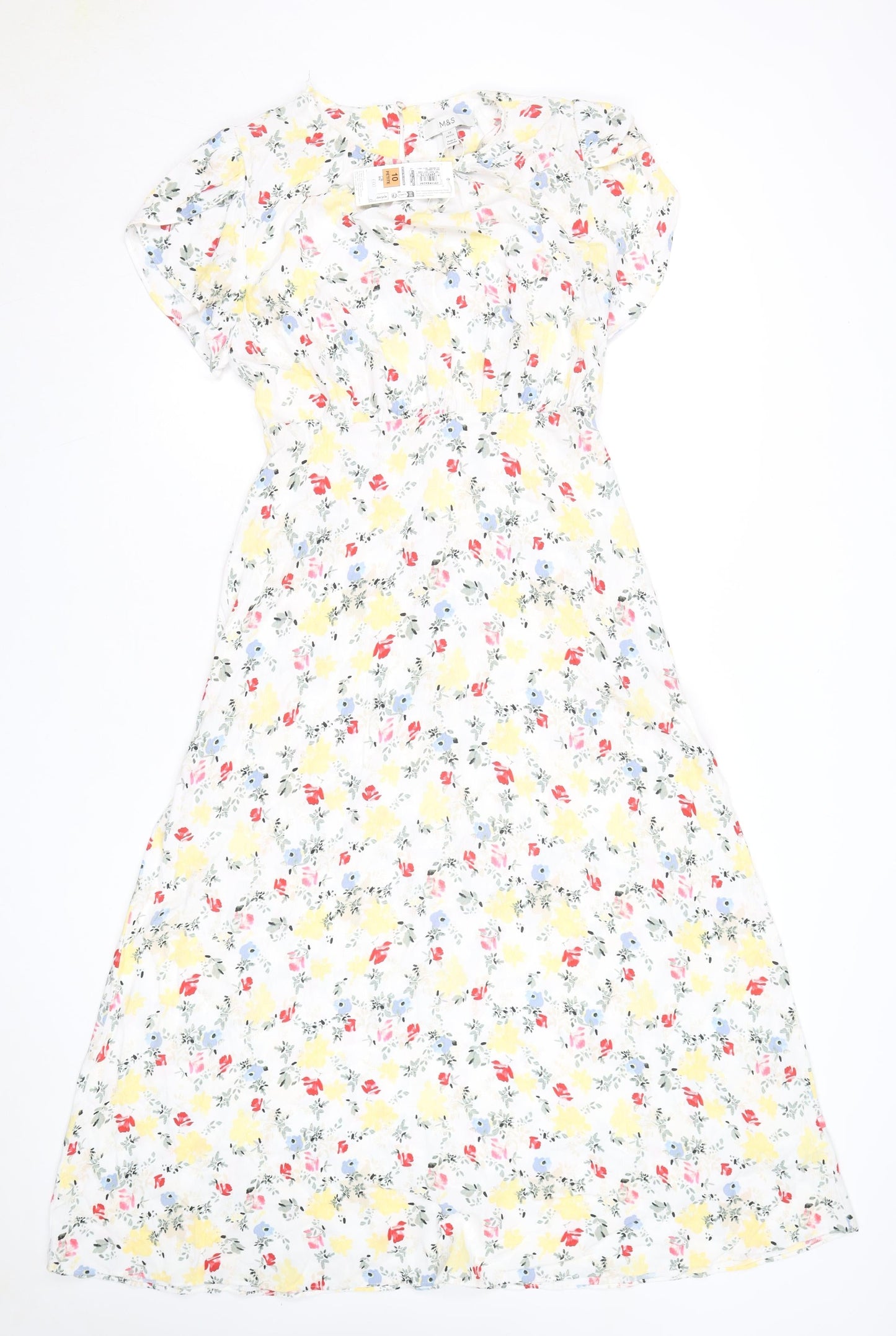 Marks and Spencer Women's Multicoloured Floral Midi Dress Size 12