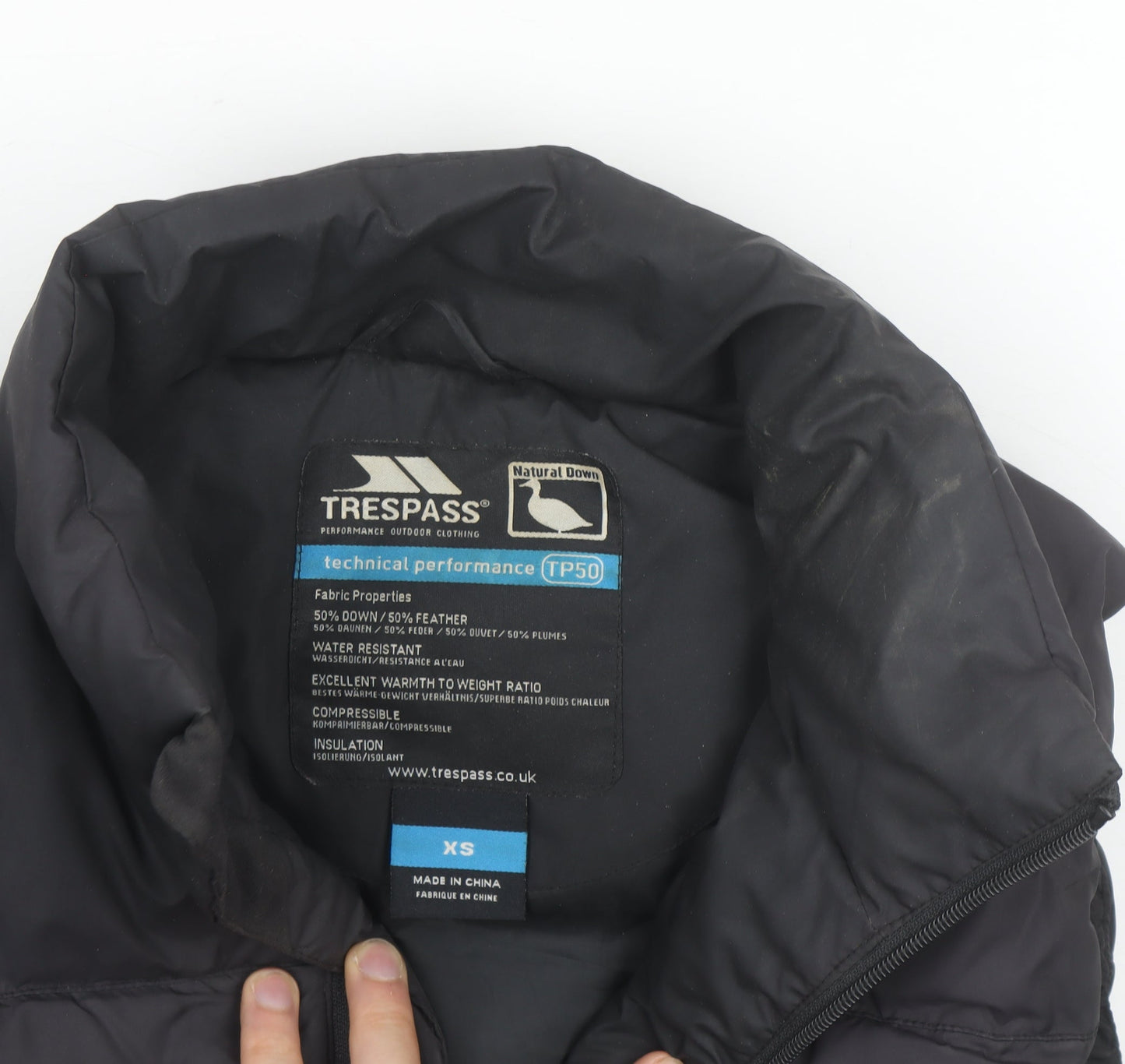 Trespass Men’s Black XS Down Puffer Waistcoat Outdoor Gilet