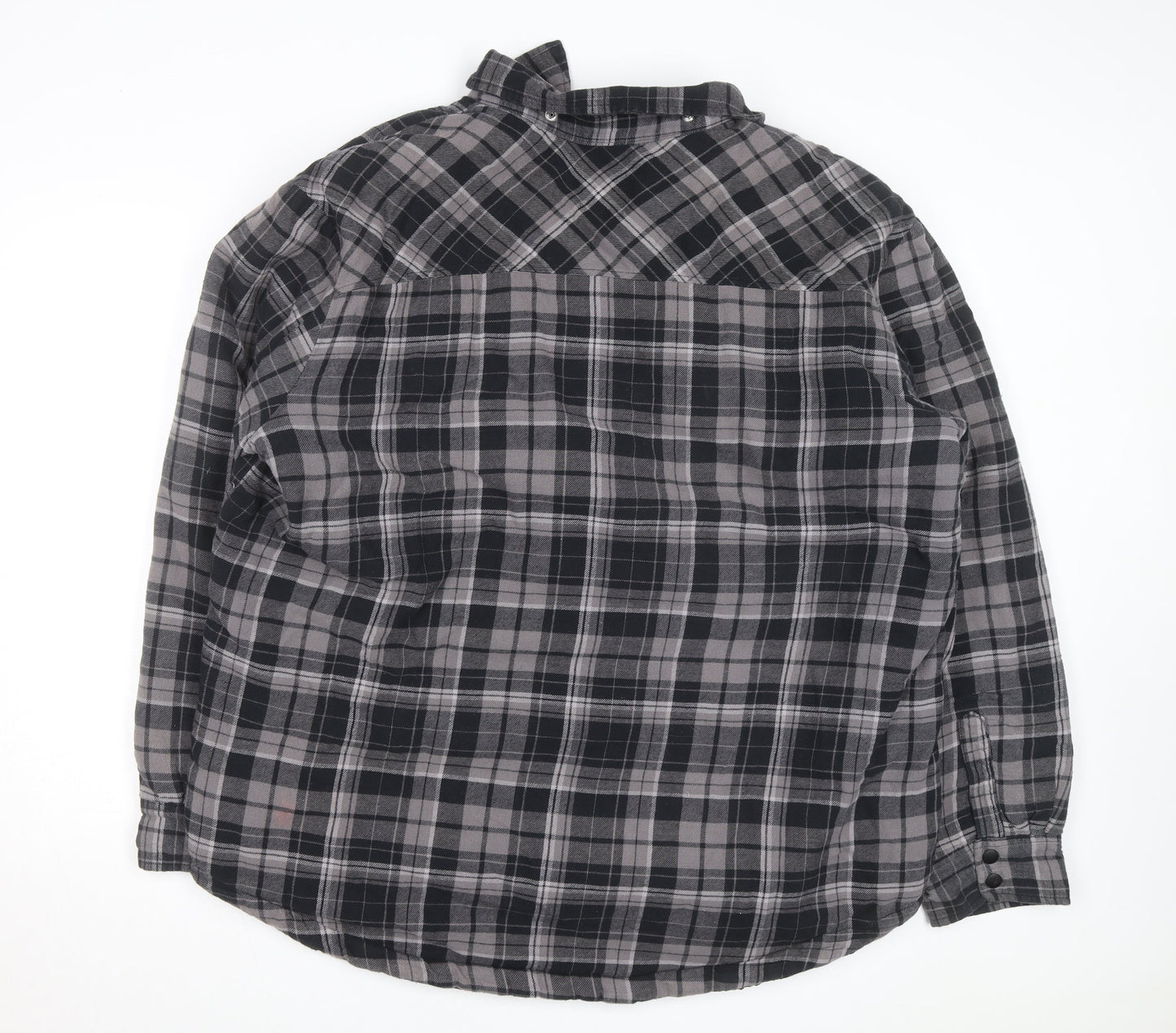 Dickies Men's Grey Check Quilted Flannel Jacket L Regular Fit