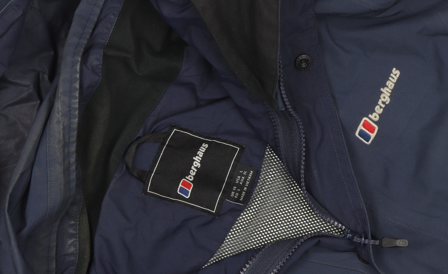 Berghaus Men's Blue Waterproof Hooded Rain Jacket L Regular