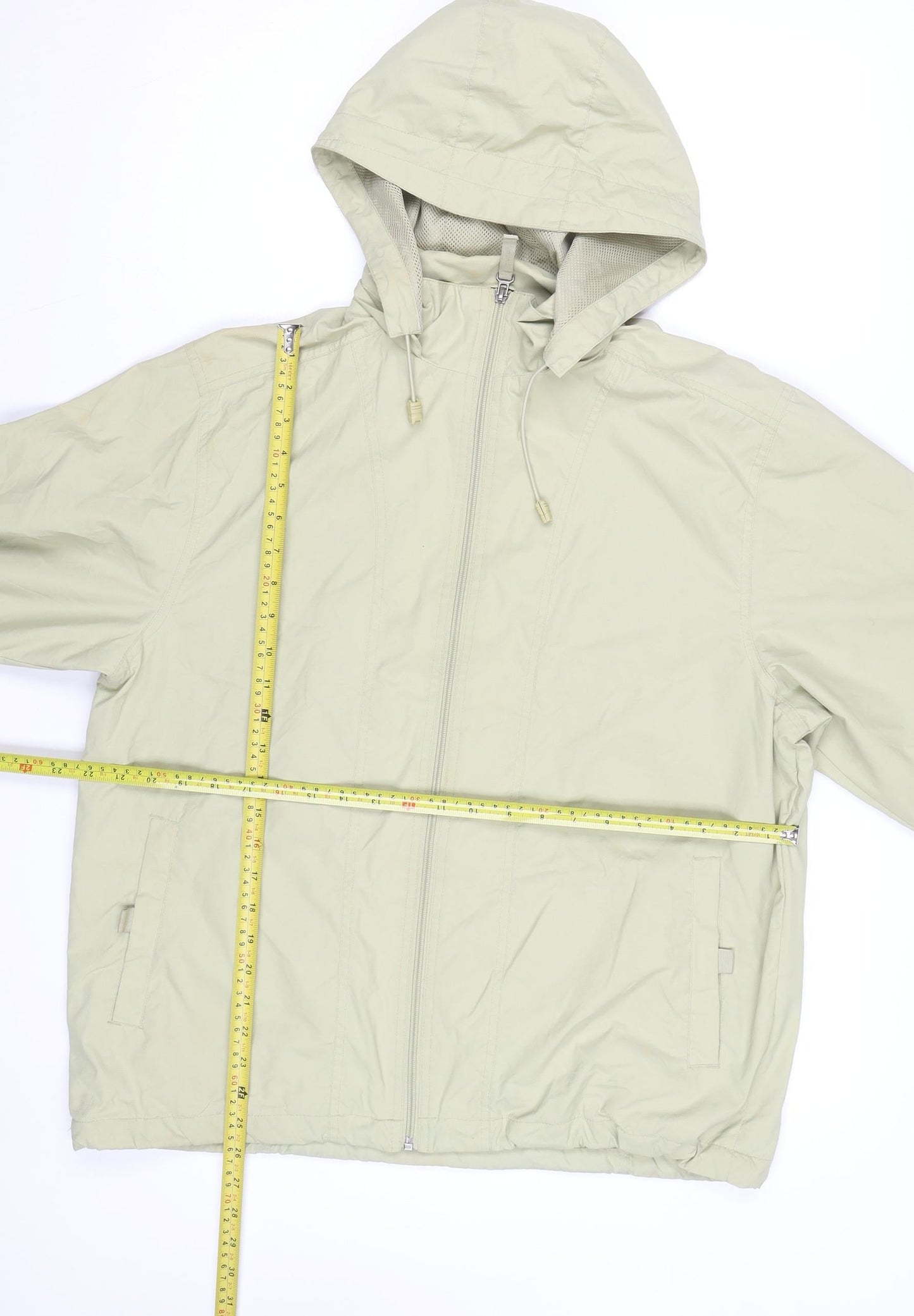 Bluestar Exchange Men's Beige Hooded Windbreaker Jacket Size M