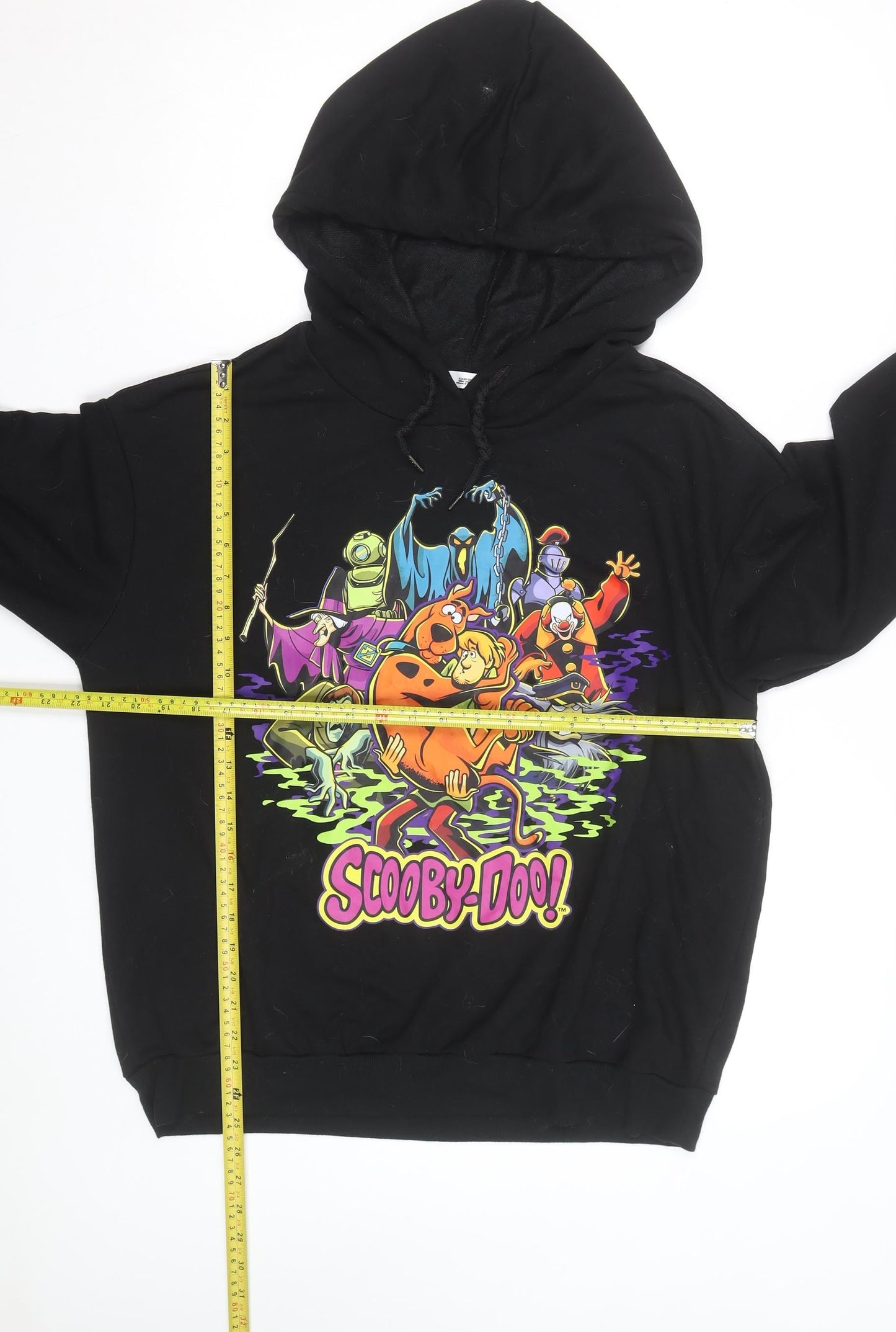 Scooby-Doo Men's Black Pullover Hoodie 2XL Graphic Print Fleece
