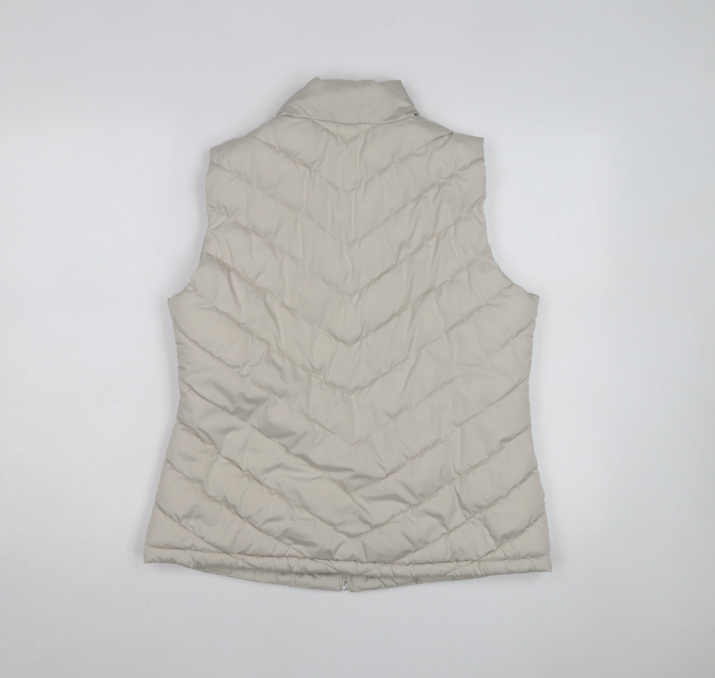 GAP Men Beige Puffer Waistcoat L Quilted Sleeveless Jacket