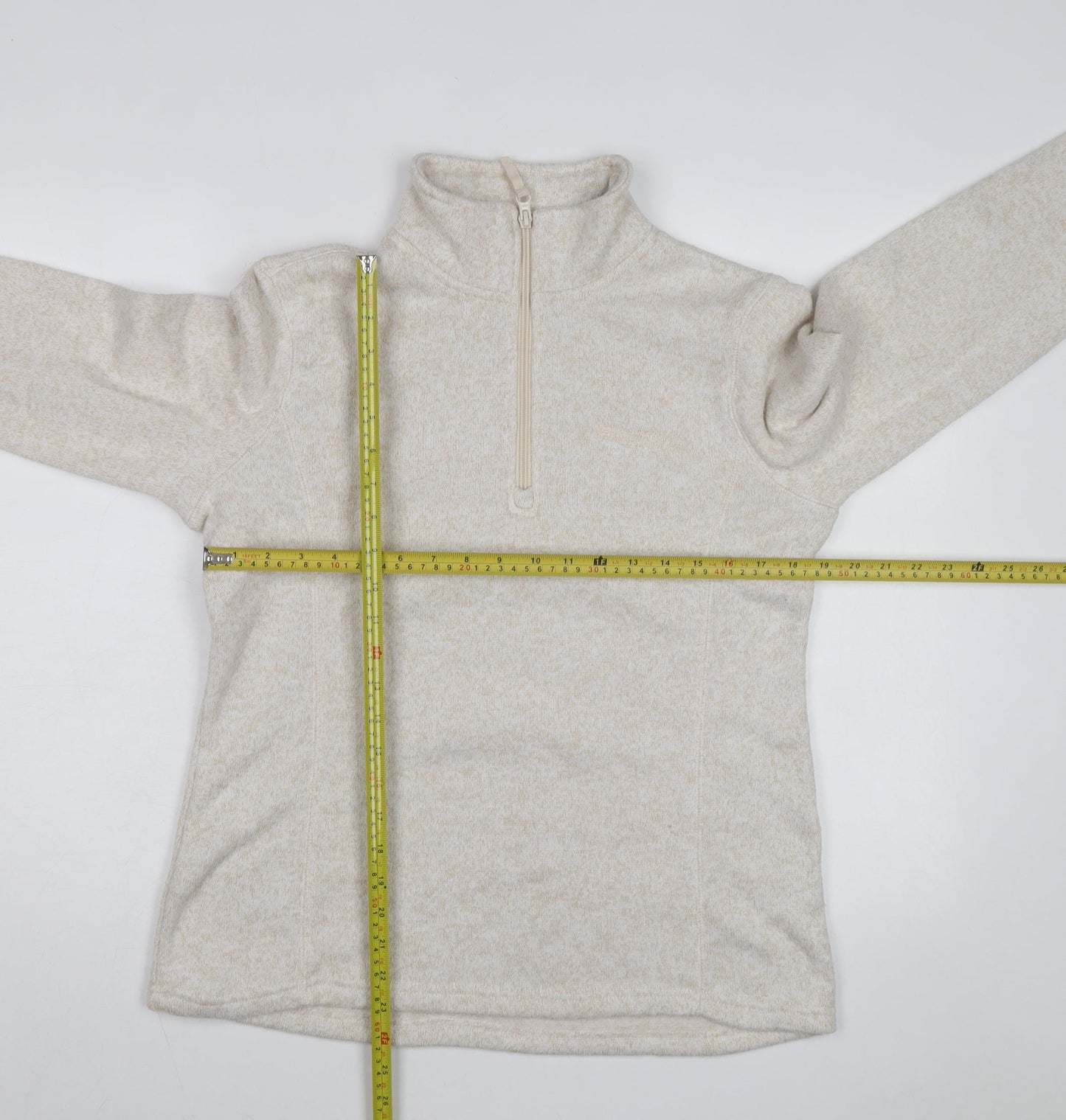 Mountain Warehouse Women's Beige 1/2 Zip Pullover Fleece UK 14