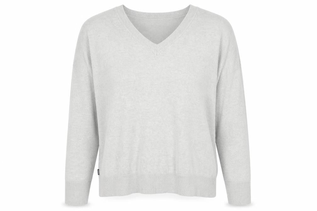 Superdry Womens Grey V-Neck Relaxed Cotton Jumper Size 14