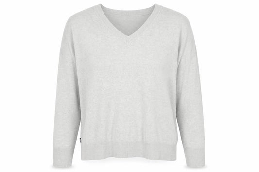 Superdry Womens Grey V-Neck Relaxed Cotton Jumper Size 14