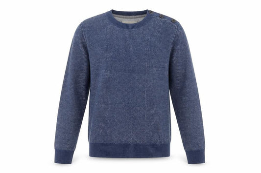 Banana Republic Men’s Blue Cotton Crew Neck Button Jumper Size S