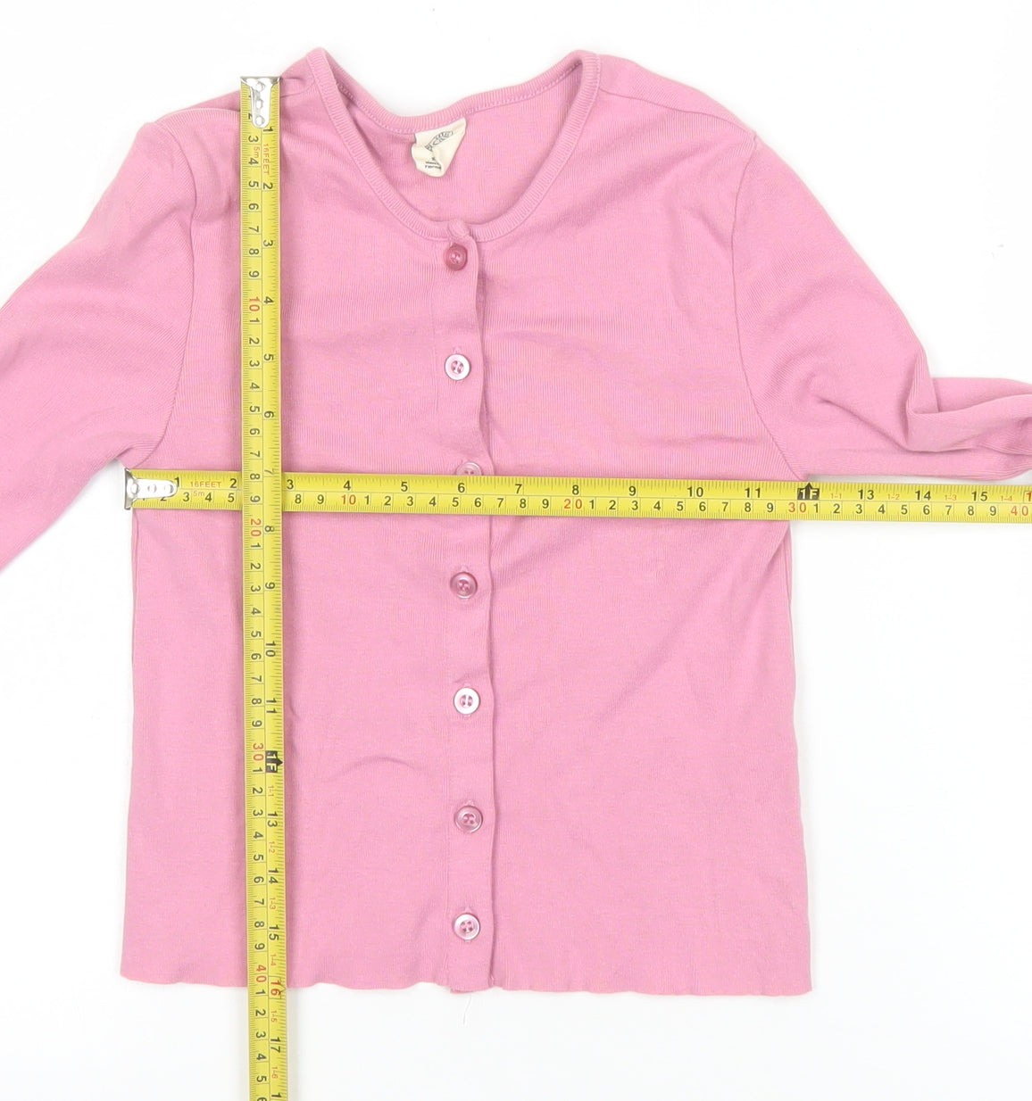 Urban Outfitters Womens Pink XS Cropped Button-Up Cotton Cardigan