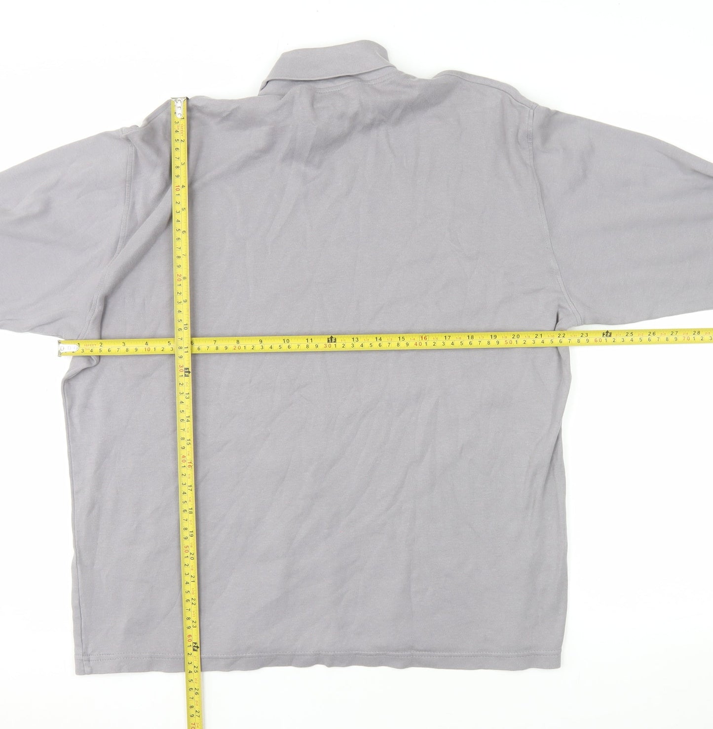 Colin Montgomerie Men's Grey Cotton Long Sleeve Pullover Sweatshirt L
