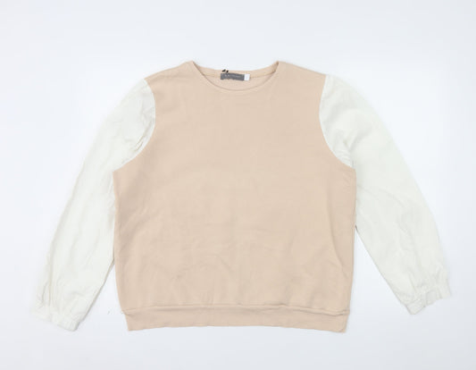 Mint Velvet Womens Beige Cream Long Sleeve Pullover Sweatshirt L