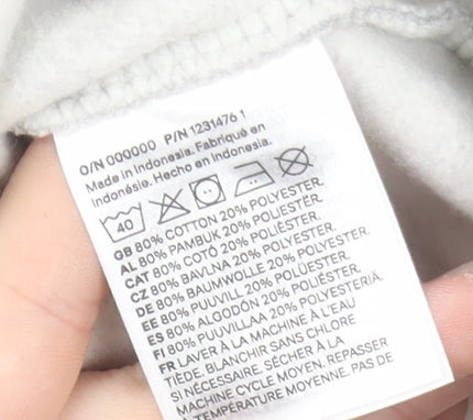 H&M Girls Grey Pullover Fleece Hoodie 13-14 Years Regular Fit
