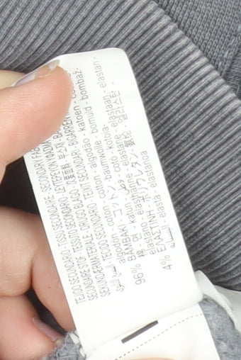 ZARA Womens Grey Full Zip Sweatshirt Size 10 Relaxed Fit