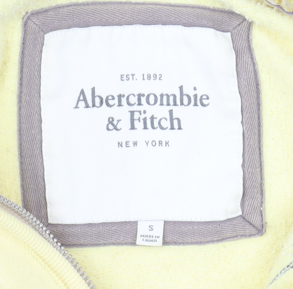Abercrombie & Fitch Women's Yellow Full Zip Hoodie Size S