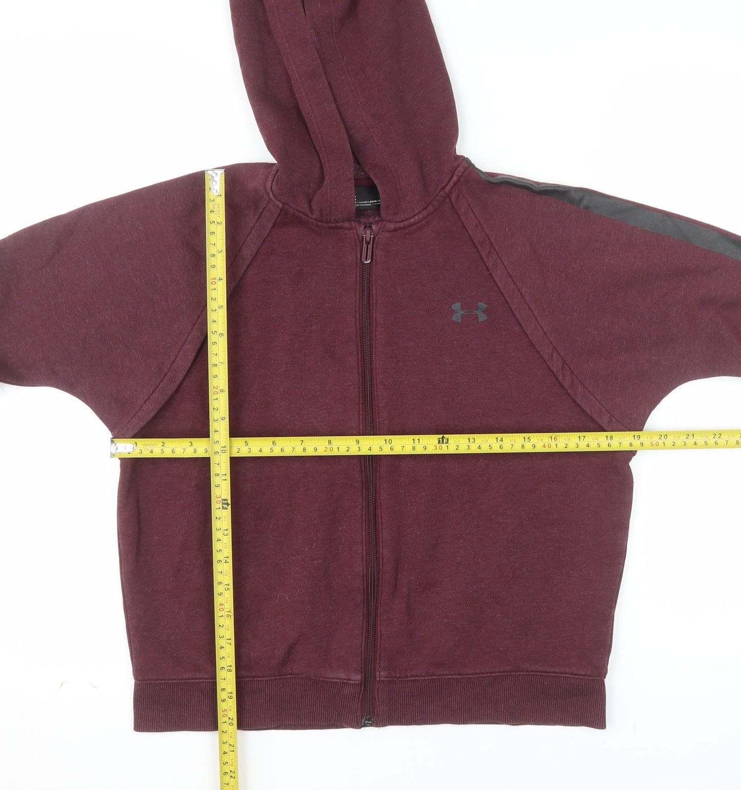Under Armour Women Burgundy Full Zip Hoodie Size S Relaxed Fit