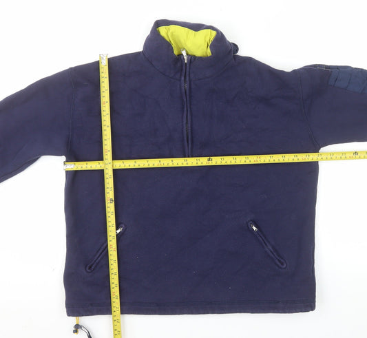 Ralph Lauren Sport Women's Navy Blue 1/2 Zip Fleece Pullover Sweatshirt Size M