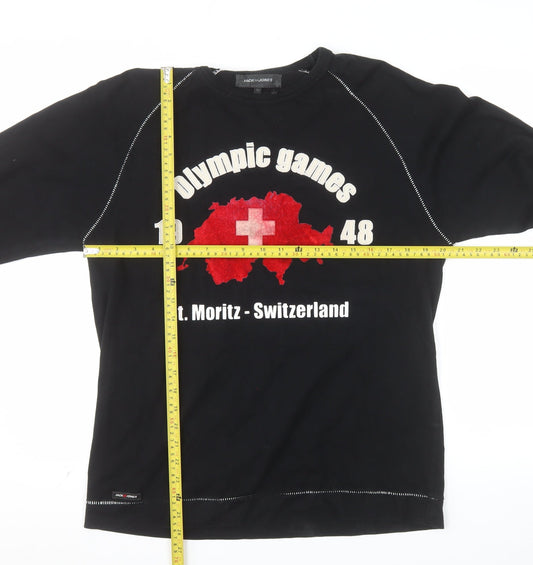 Jack & Jones Men's Black Olympic Games Pullover Sweatshirt M