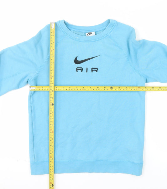 Nike Girls Blue Pullover Sweatshirt L 147-158cm Logo Graphic Fleece
