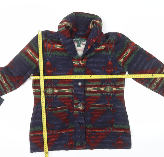 Lauren Ralph Lauren Women’s Multicoloured Aztec Cardigan Hoodie M Cotton Blend