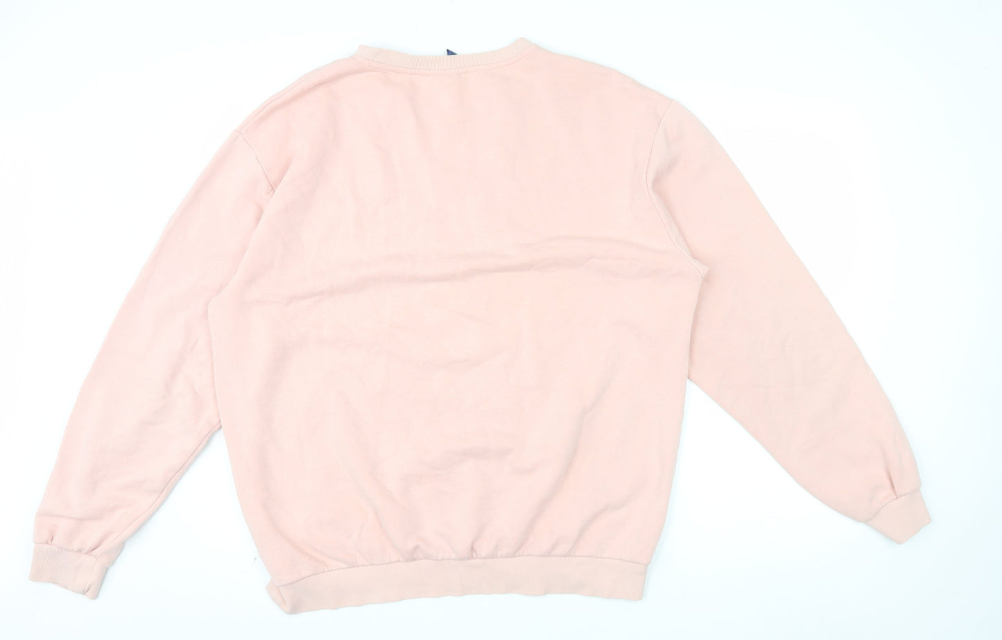 H&M Men’s Pink Crew Neck Pullover Sweatshirt Size L Fleece Cotton Blend