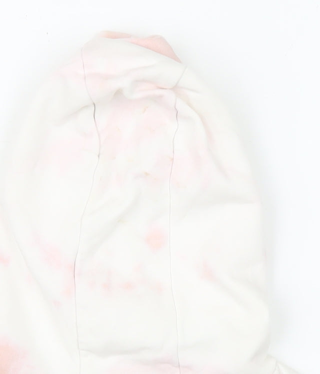 Next Girls Pink Tie Dye Pullover Hoodie 8 Years Regular Fit Fleece