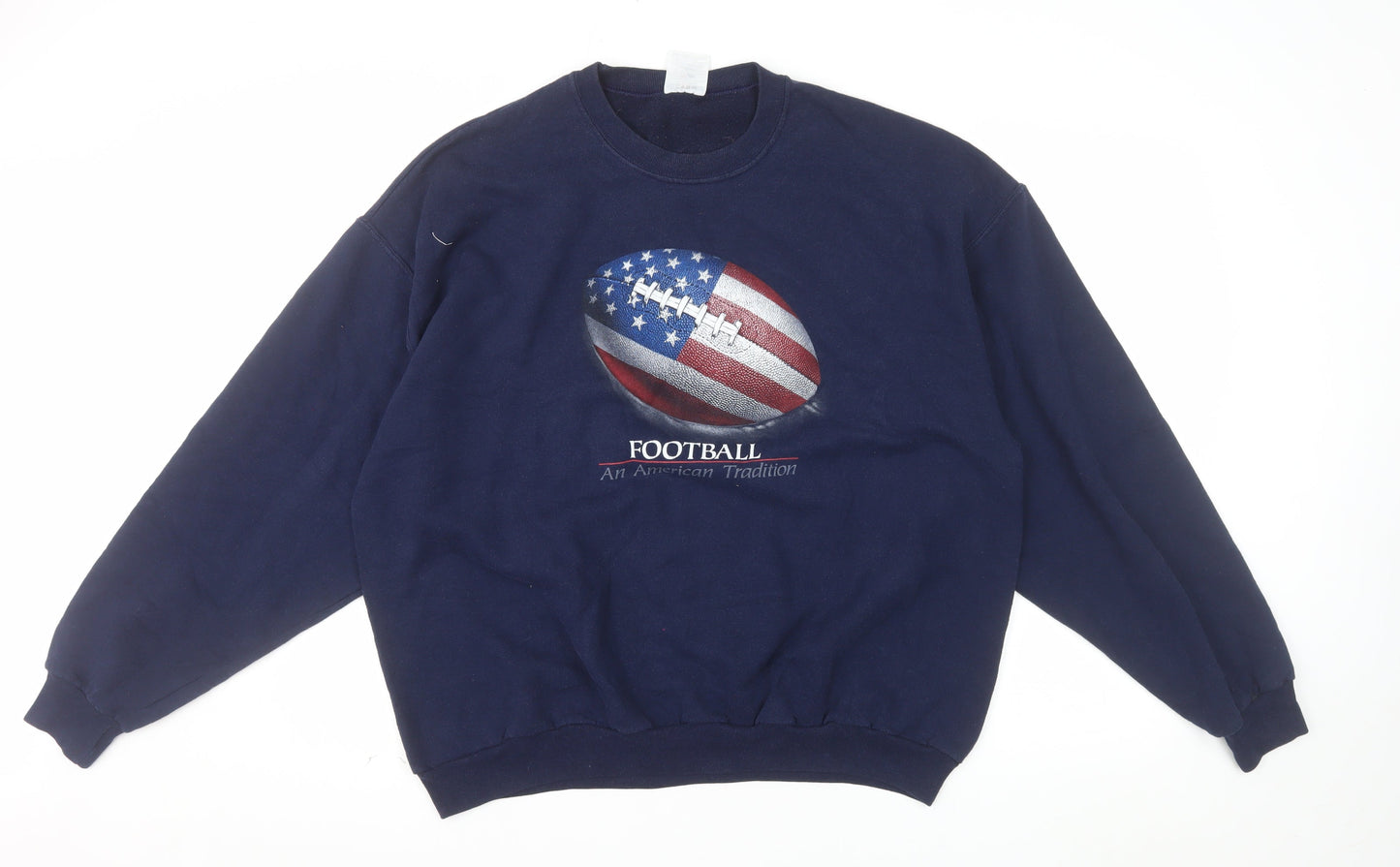 Jerzees Men's Blue XL Pullover Football USA Graphic Sweatshirt
