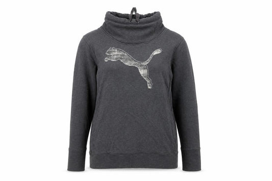 Puma Women Dark Grey XL Pullover Sweatshirt with Logo Design