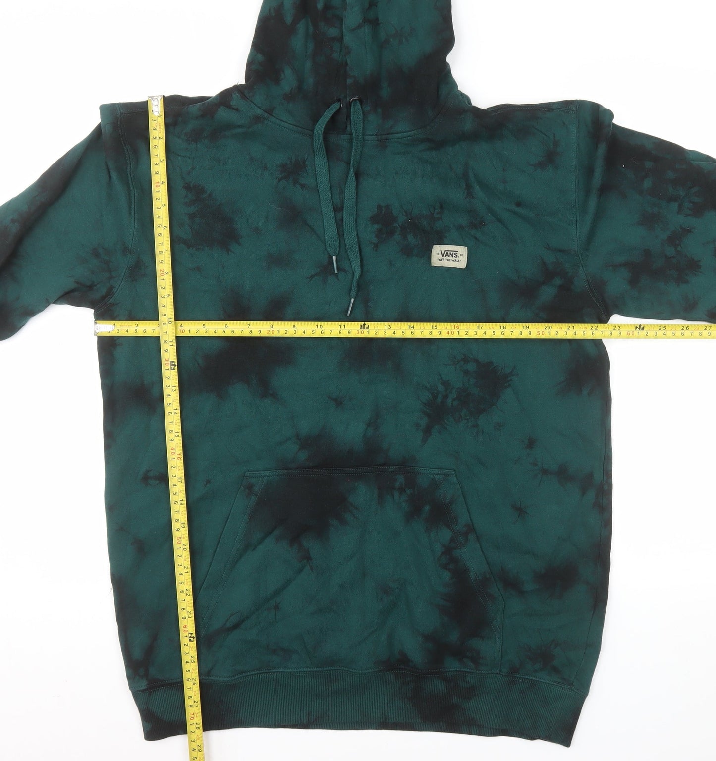 Vans Men’s Green Tie Dye Pullover Hoodie Size L Fleece Regular Fit
