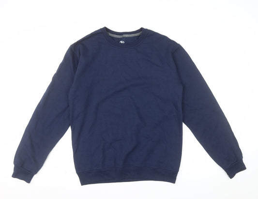 Athletic Works Men's Blue Crew Neck Long Sleeve Pullover Sweatshirt S