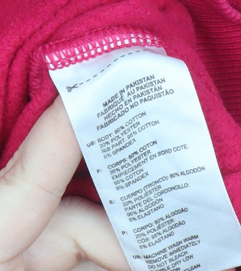 Adidas Women's Pink Full Zip Hoodie Size 18 L Cotton Blend