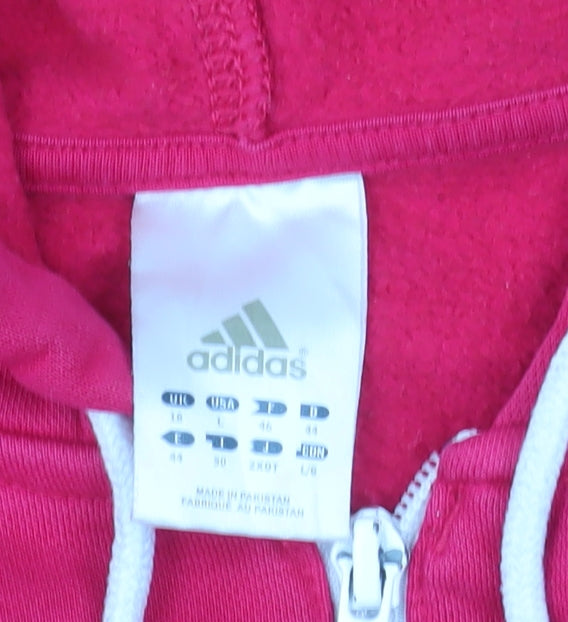 Adidas Women's Pink Full Zip Hoodie Size 18 L Cotton Blend
