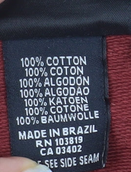 Harley-Davidson Womens Red Black Full Zip Hoodie Size 1W Cotton