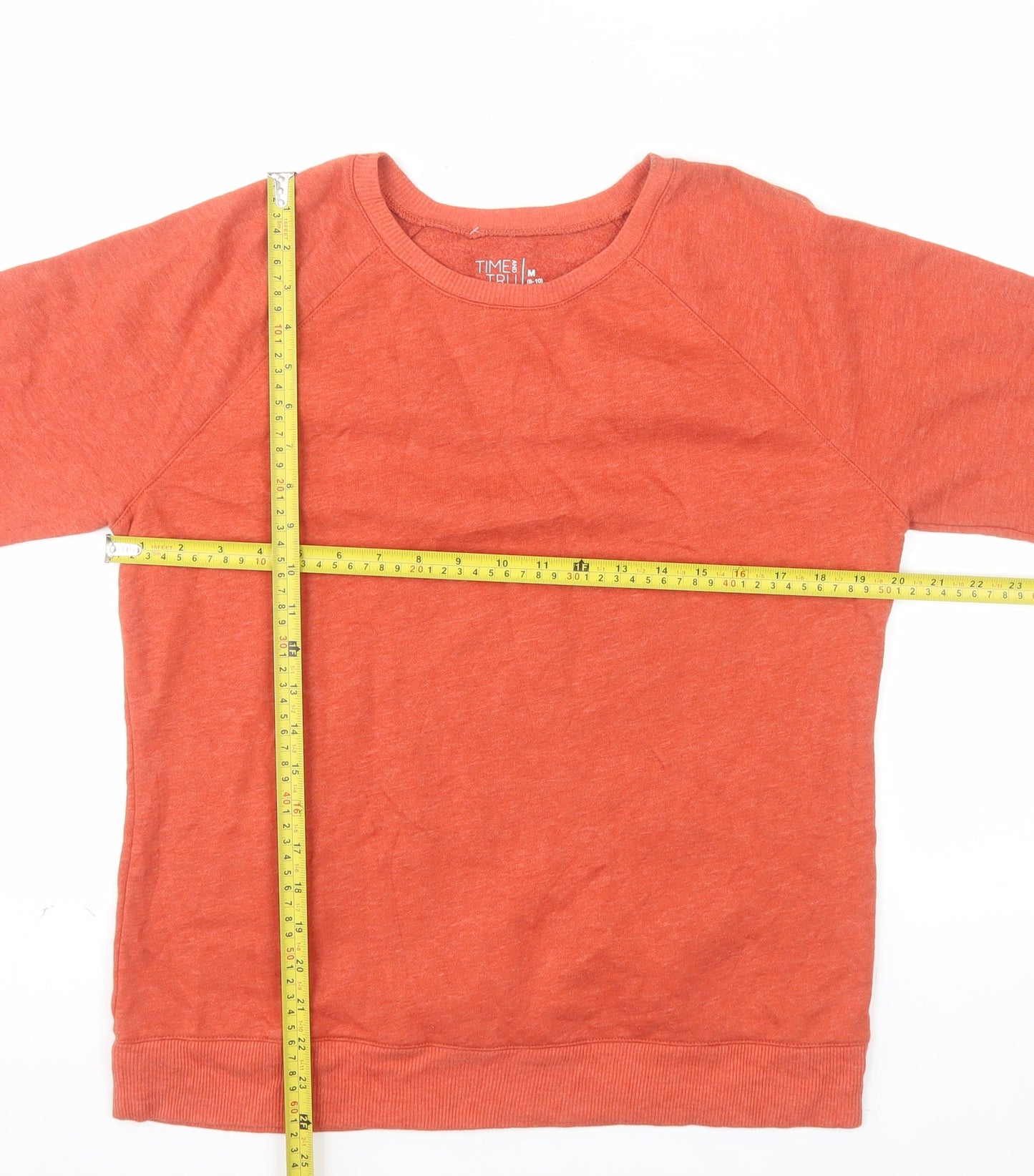Time and Tru Women's Orange Pullover Sweatshirt Size M (8-10)