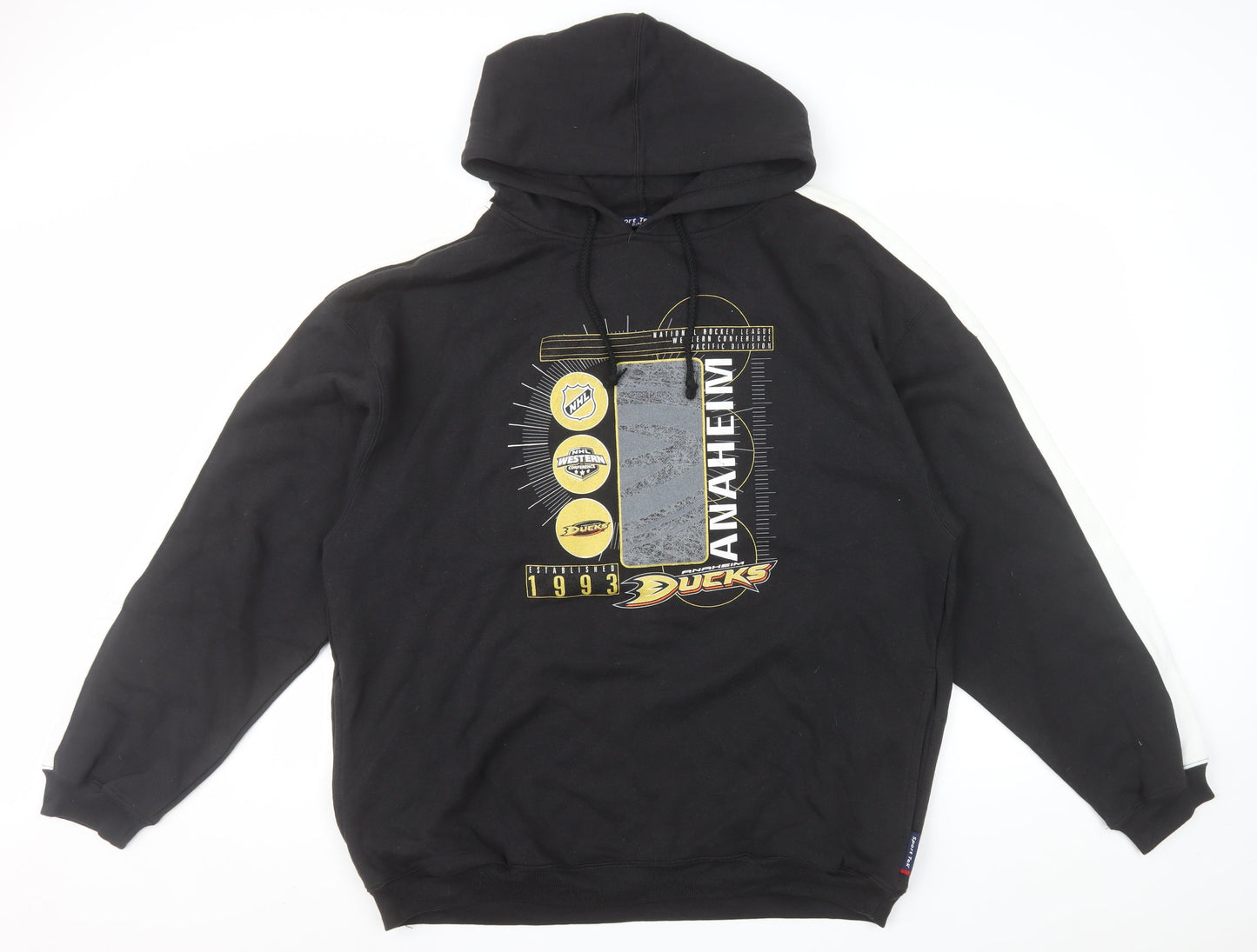 Sport-Tek Men's Black XL Pullover Hoodie Anaheim Ducks 1993 Graphic