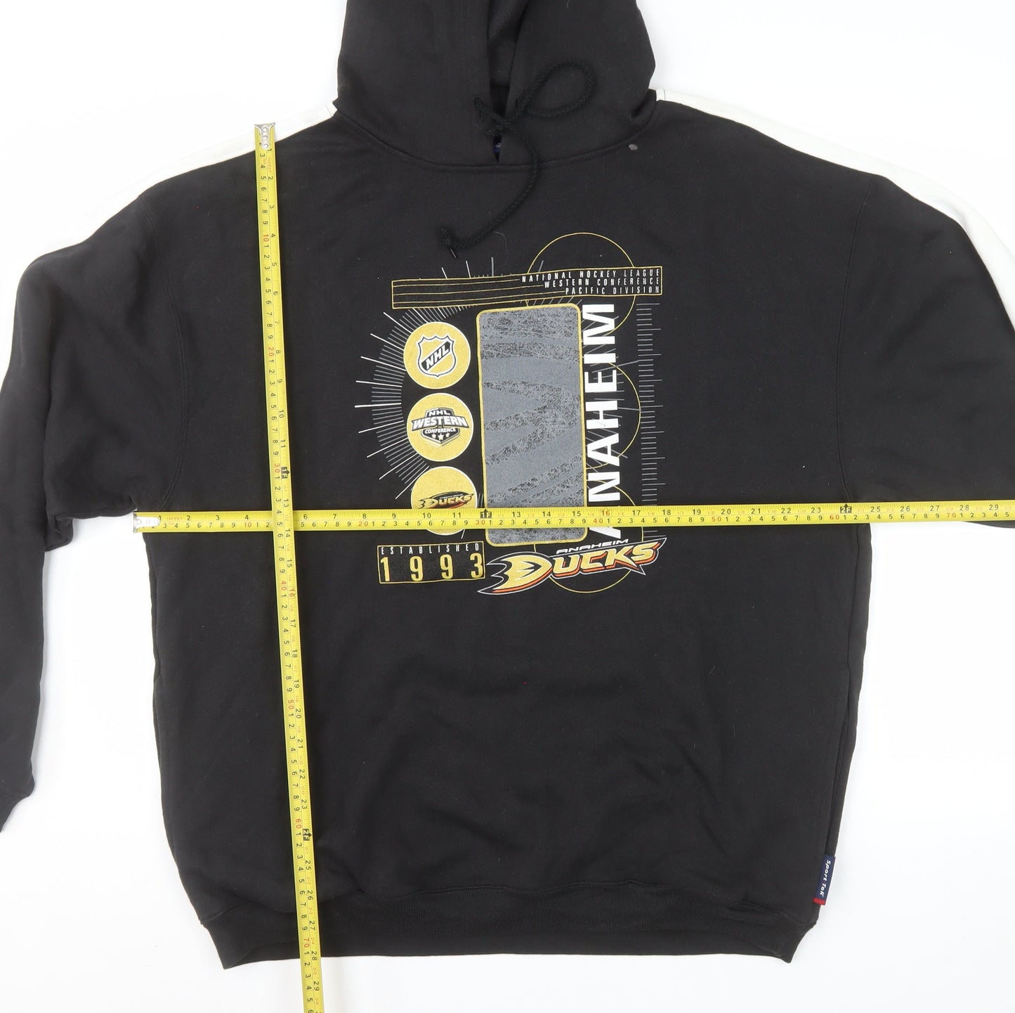 Sport-Tek Men's Black XL Pullover Hoodie Anaheim Ducks 1993 Graphic