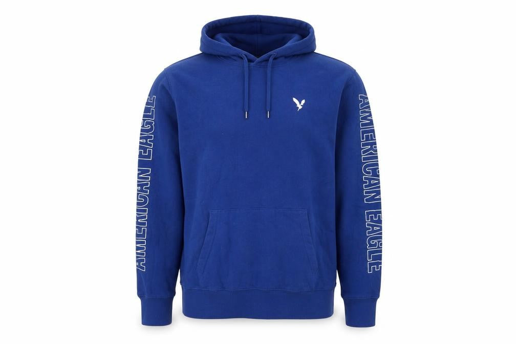 American Eagle Men's Blue XL Pullover Hoodie Super Soft Fleece