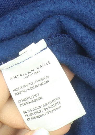 American Eagle Men's Blue XL Pullover Hoodie Super Soft Fleece