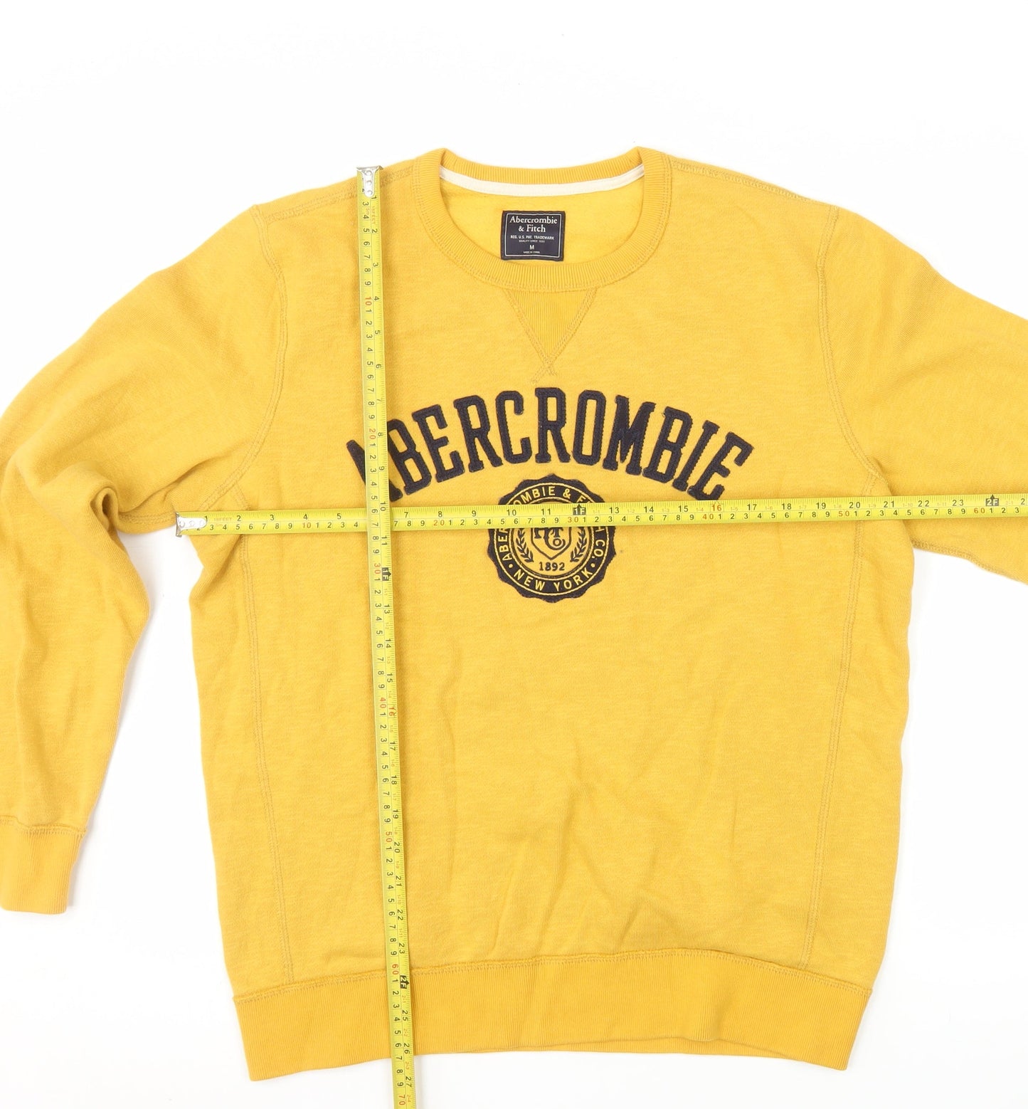 Abercrombie & Fitch Men’s Yellow Crew Neck Sweatshirt M