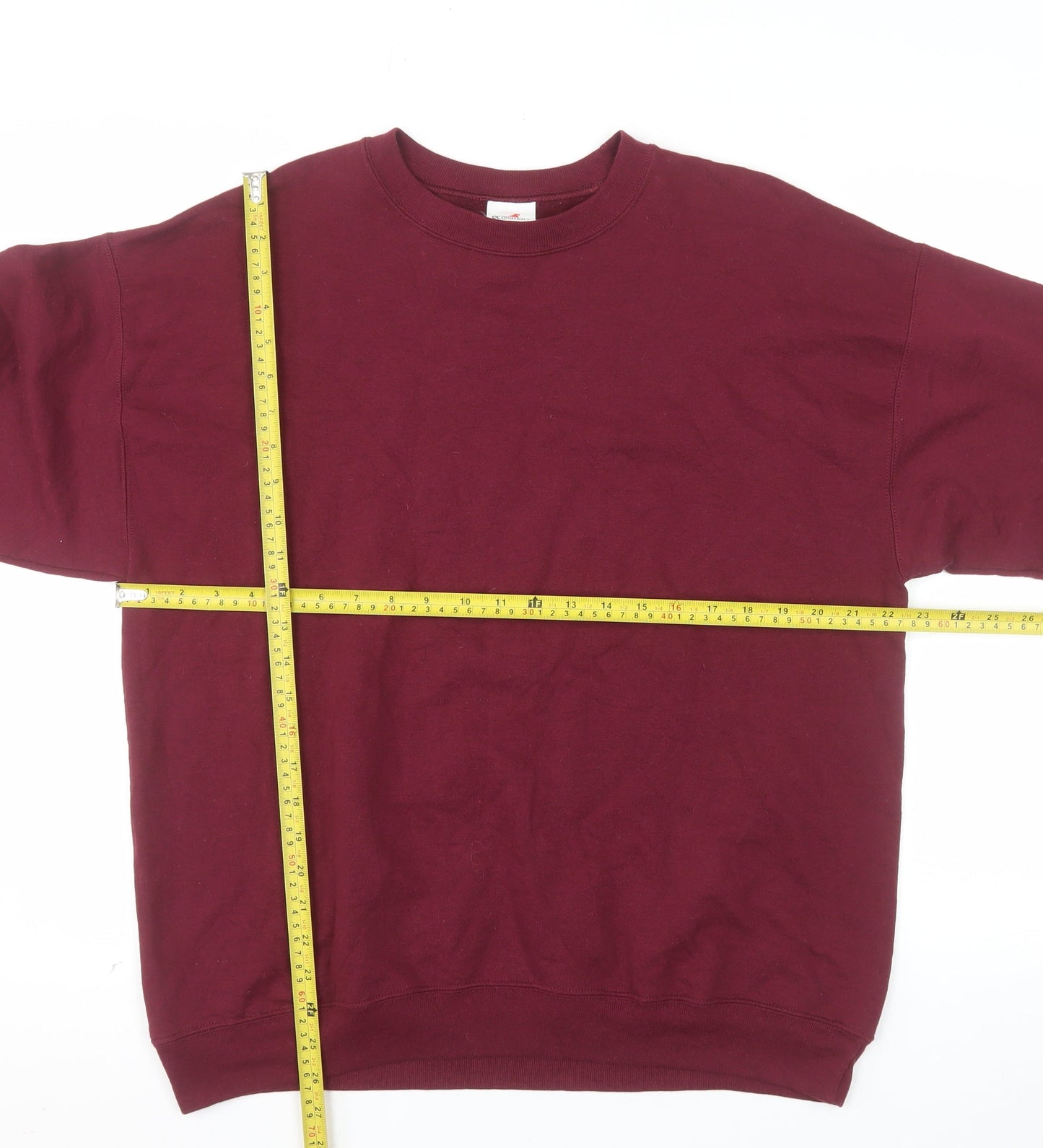Hanes Men's Red L Pullover Fleece Sweatshirt Crew Neck