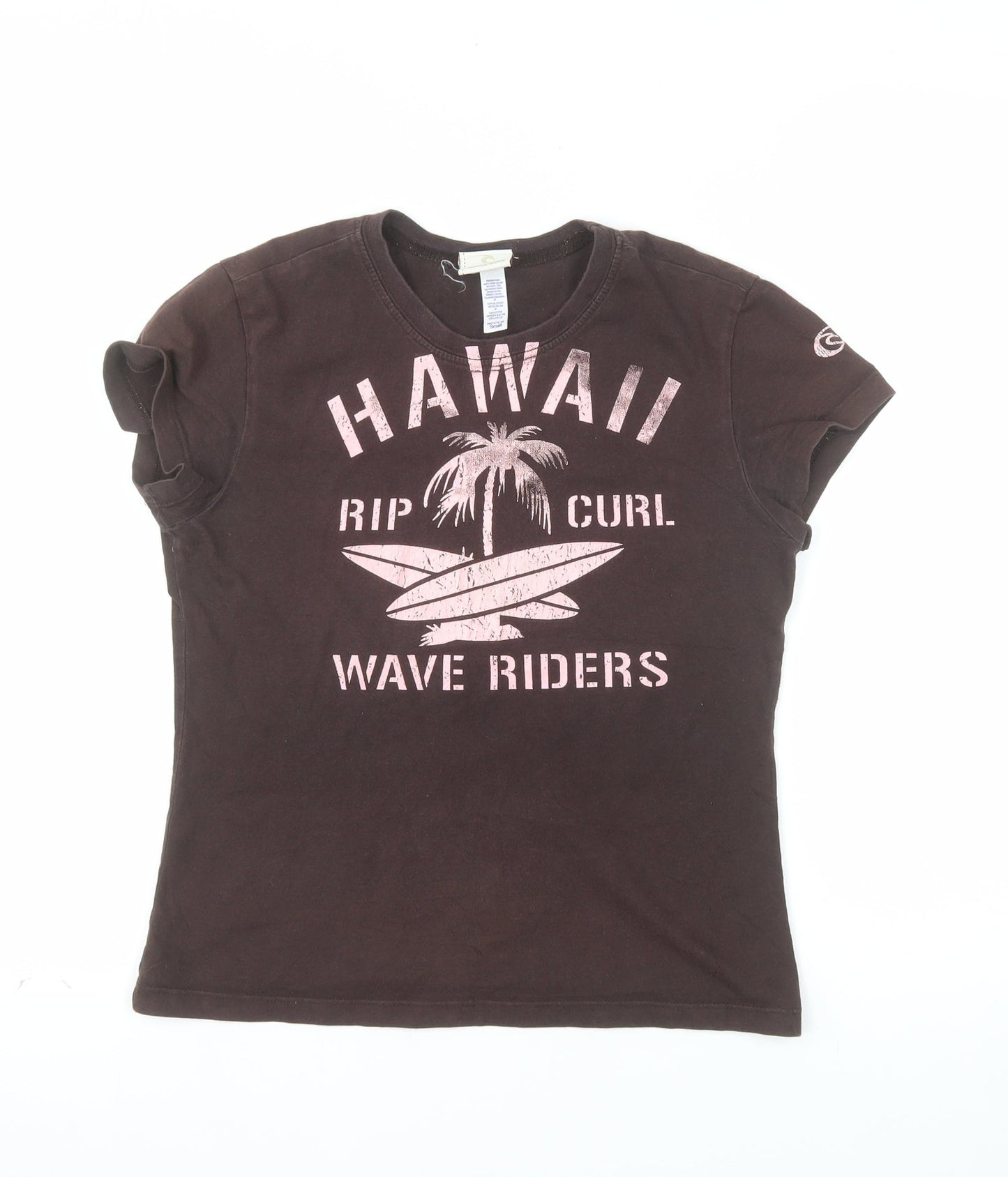 Rip Curl Womens Brown Hawaii Surf Graphic T-Shirt Size S