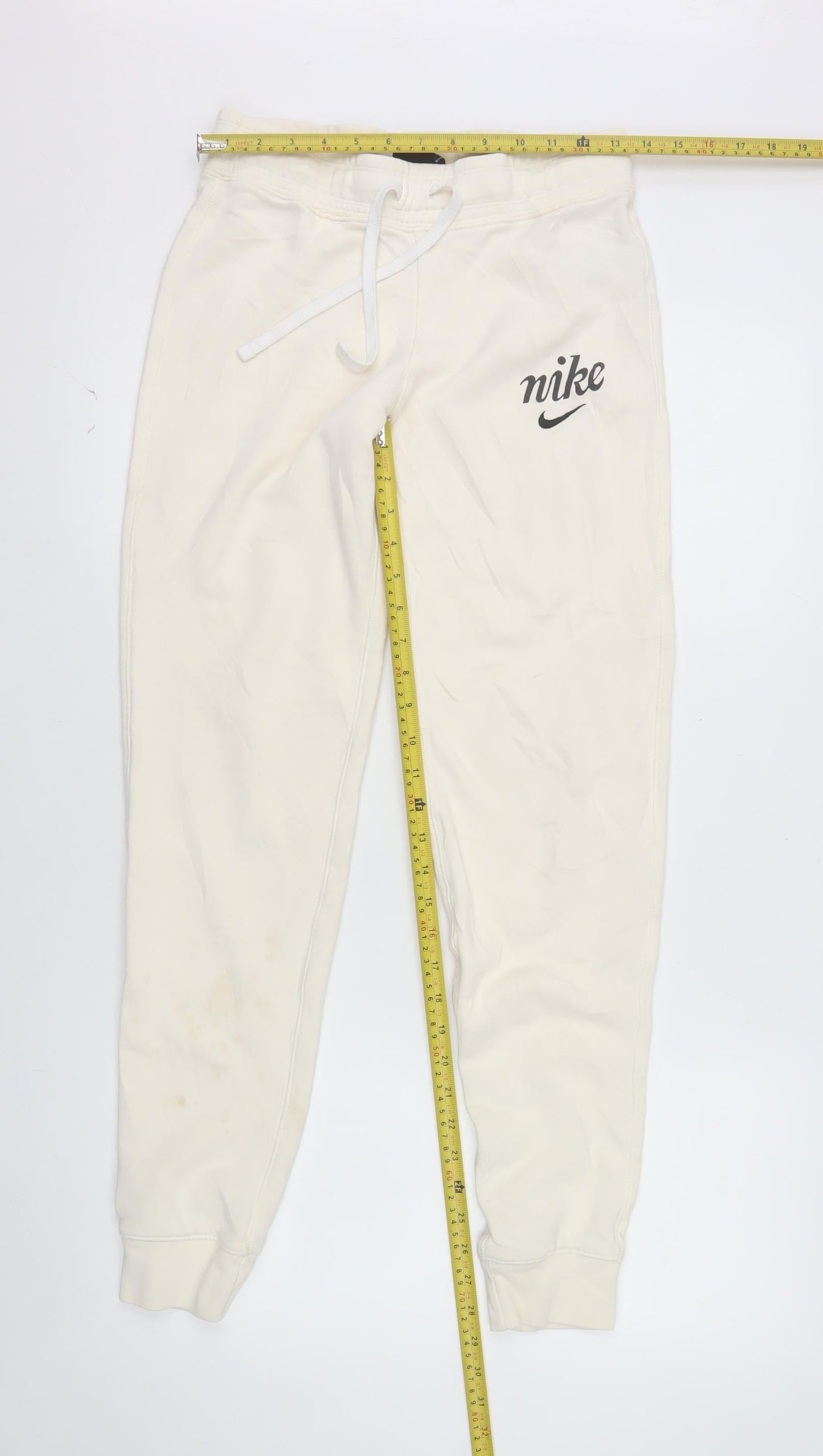 Nike Women's Ivory Jogger Trousers XS Cotton Fleece Activewear